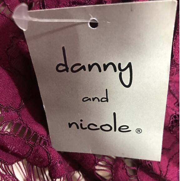 NWT Danny & Nicole Lace Round Neck Long Sleeve Pleated Dress 8 - Picture 6 of 7